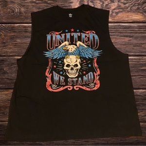 4th Fourth Of July American Flag USA Shirt Holiday United We Stand Eagle Skull